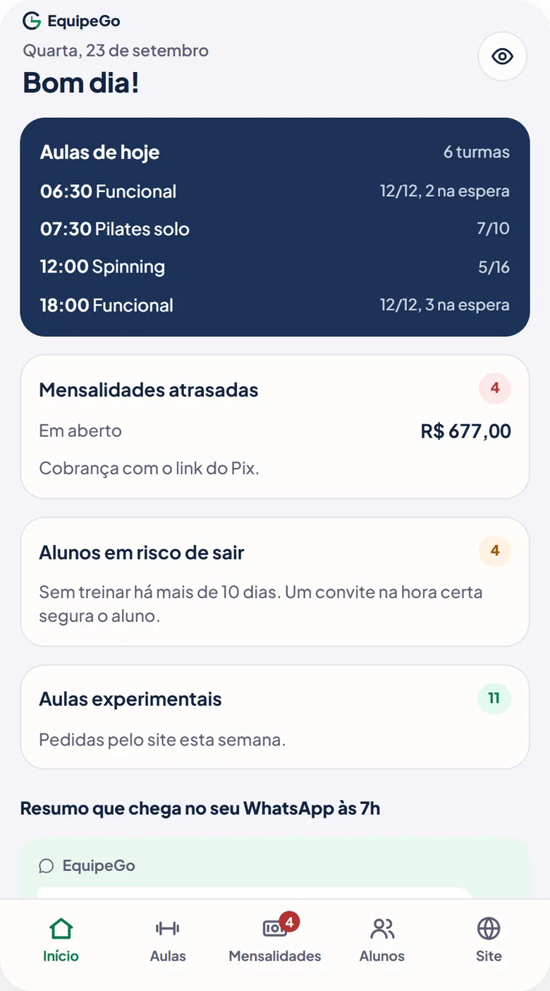 Demonstração no celular