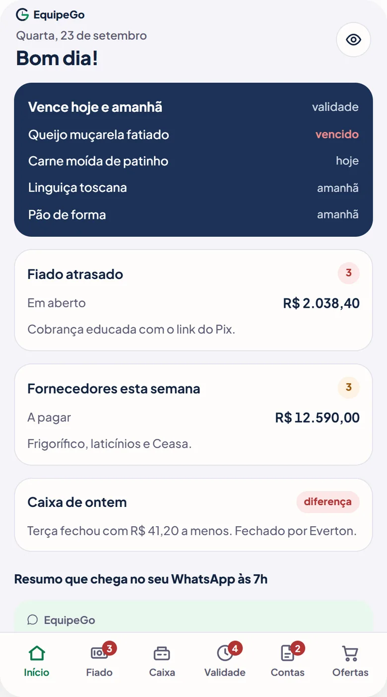 Demonstração no celular