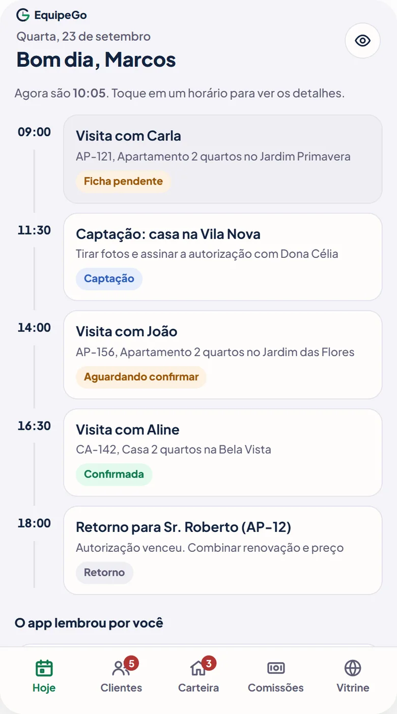 Demonstração no celular