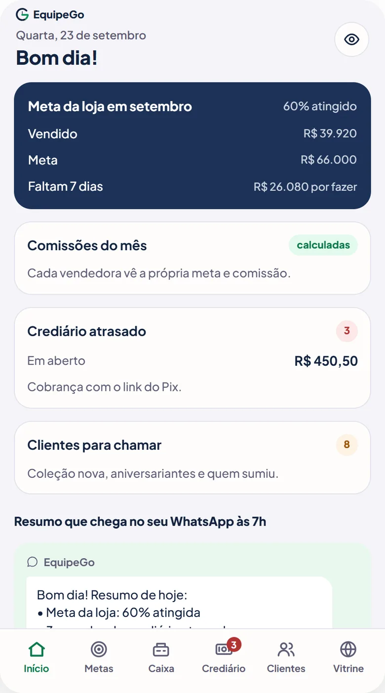 Demonstração no celular