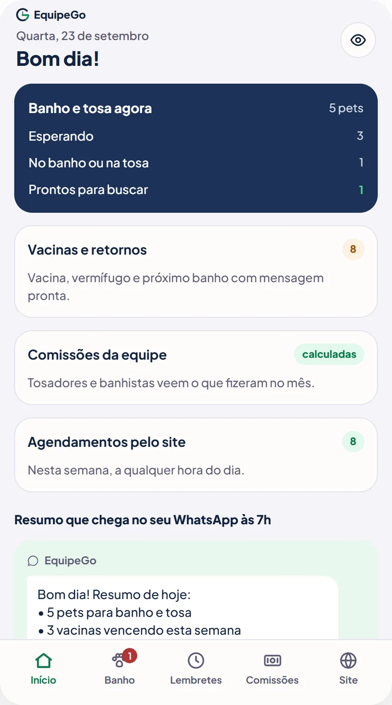 Demonstração no celular