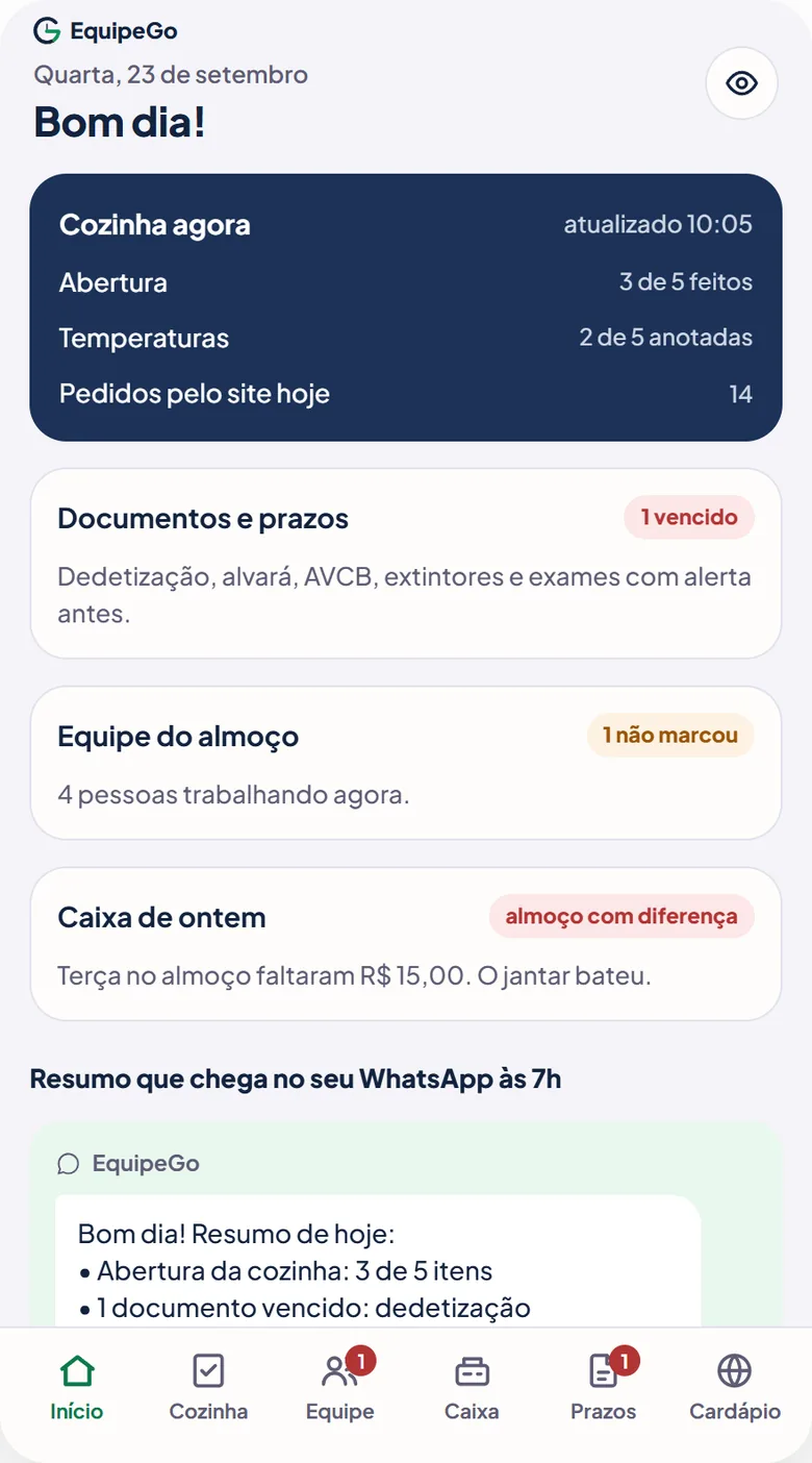 Demonstração no celular
