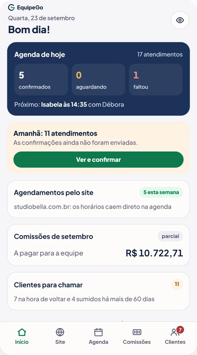 Demonstração no celular